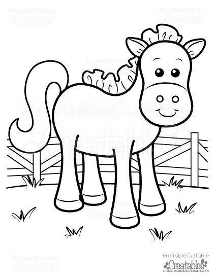 Cute Horse Coloring Pages
 Coloring Pages Printable Cuttable Creatables