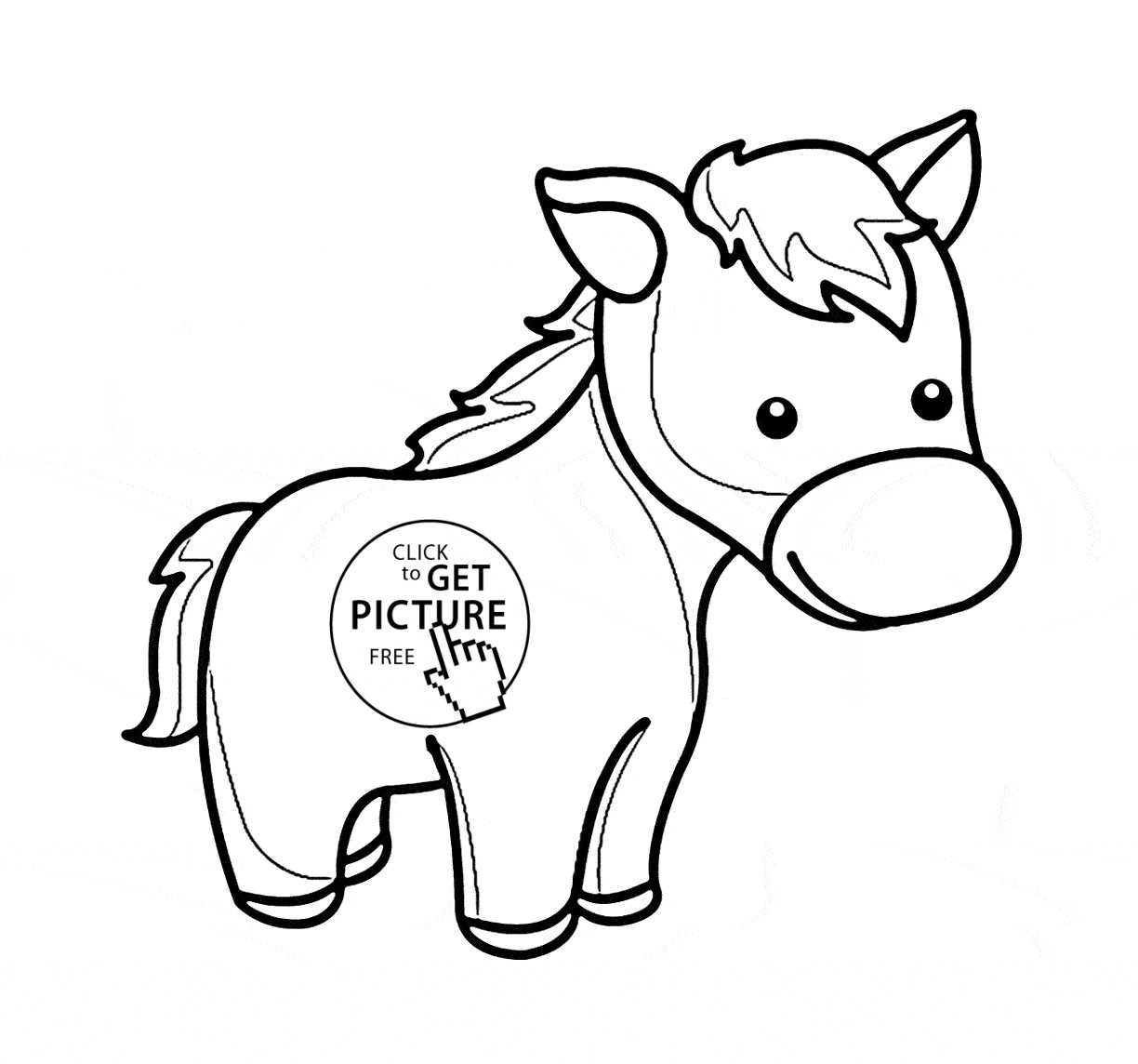 Cute Horse Coloring Pages
 Cute Little Horse Pony coloring page for kids for girls