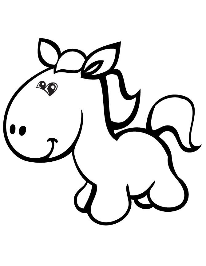 Cute Horse Coloring Pages
 Cute Cartoon Pony Horse Coloring Page