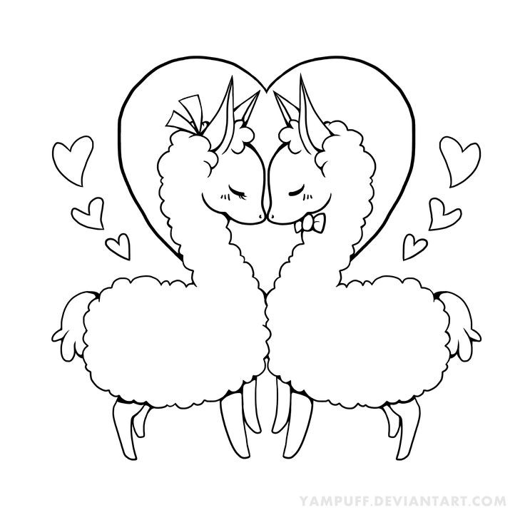 Cute Llama Coloring Pages
 love llama lineart by yampuff d5t5foe 4000×4000