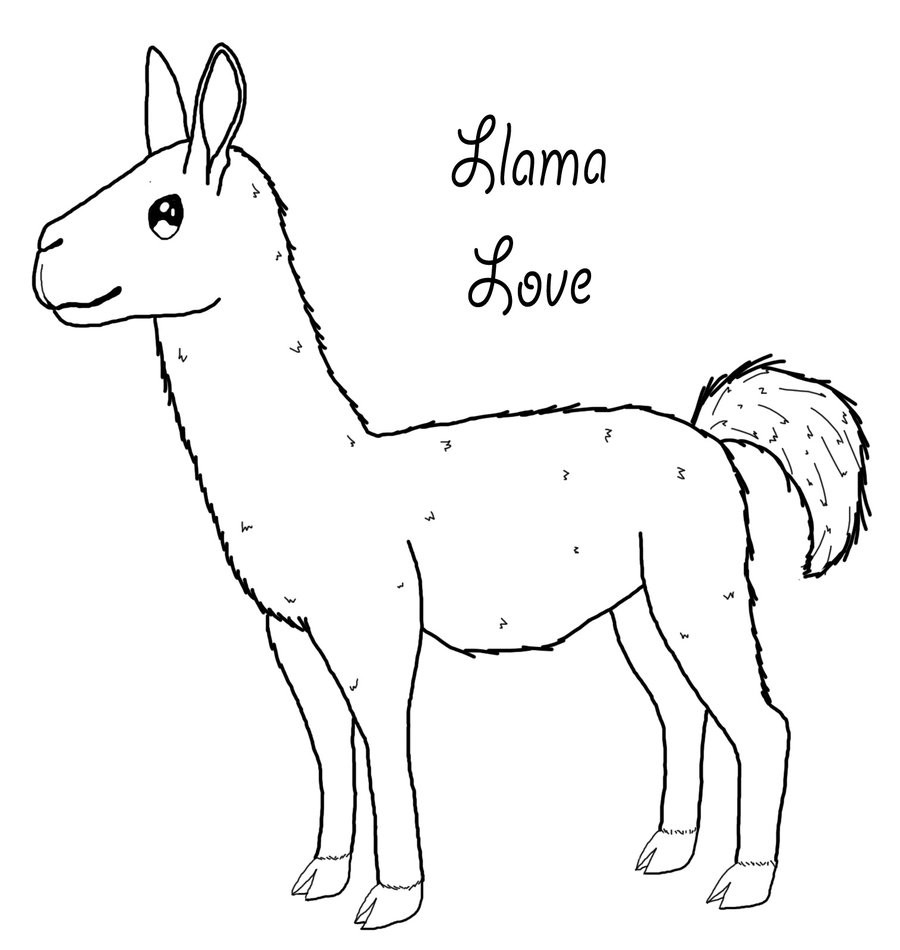 Cute Llama Coloring Pages
 Lllama Love by Houndofthenight on DeviantArt