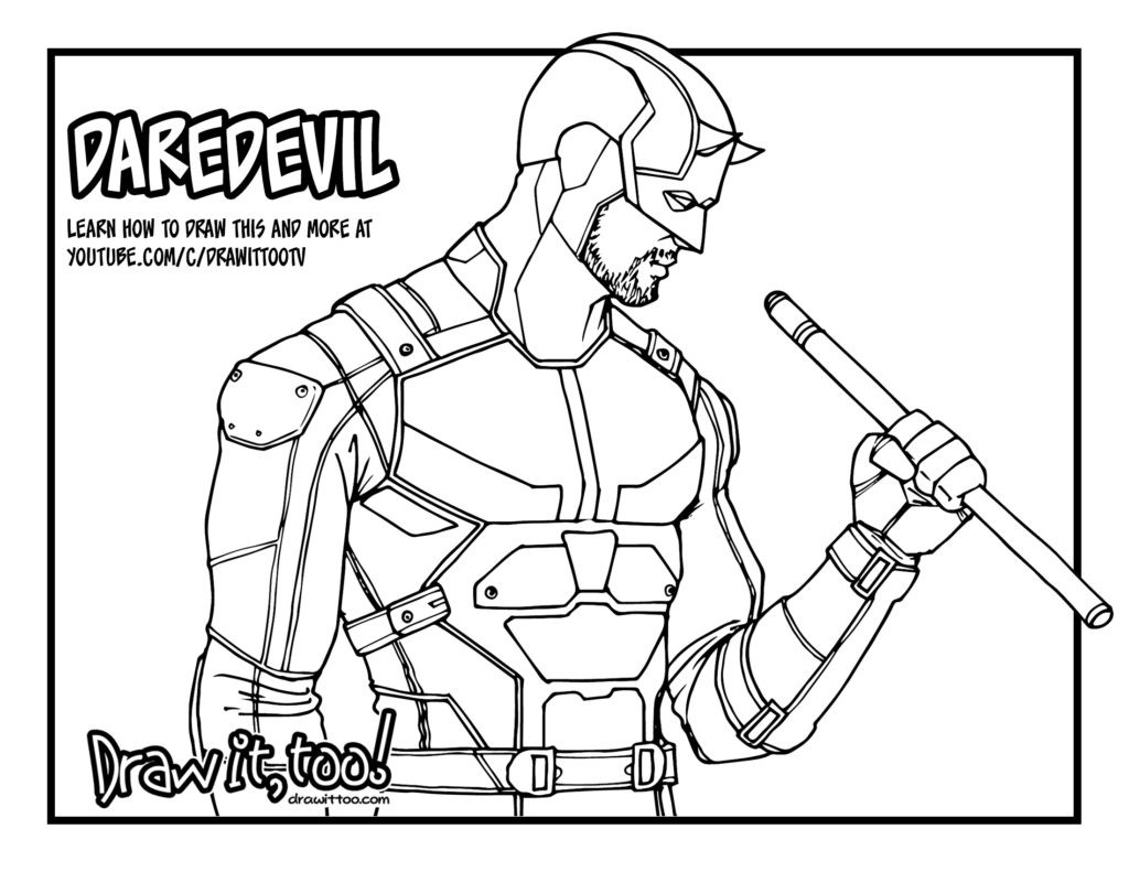 Daredevil Coloring Pages
 How to Draw DAREDEVIL Netflix Daredevil Season 2 Drawing