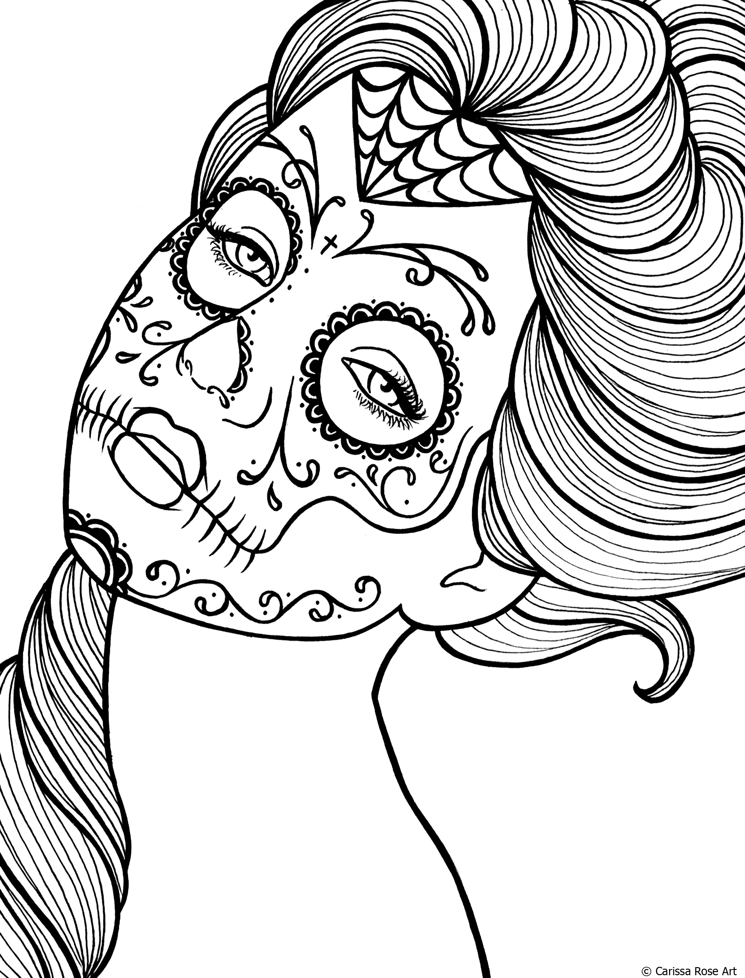 Day Of The Dead Coloring Book
 Free Printable Day of the Dead Coloring Book Page by