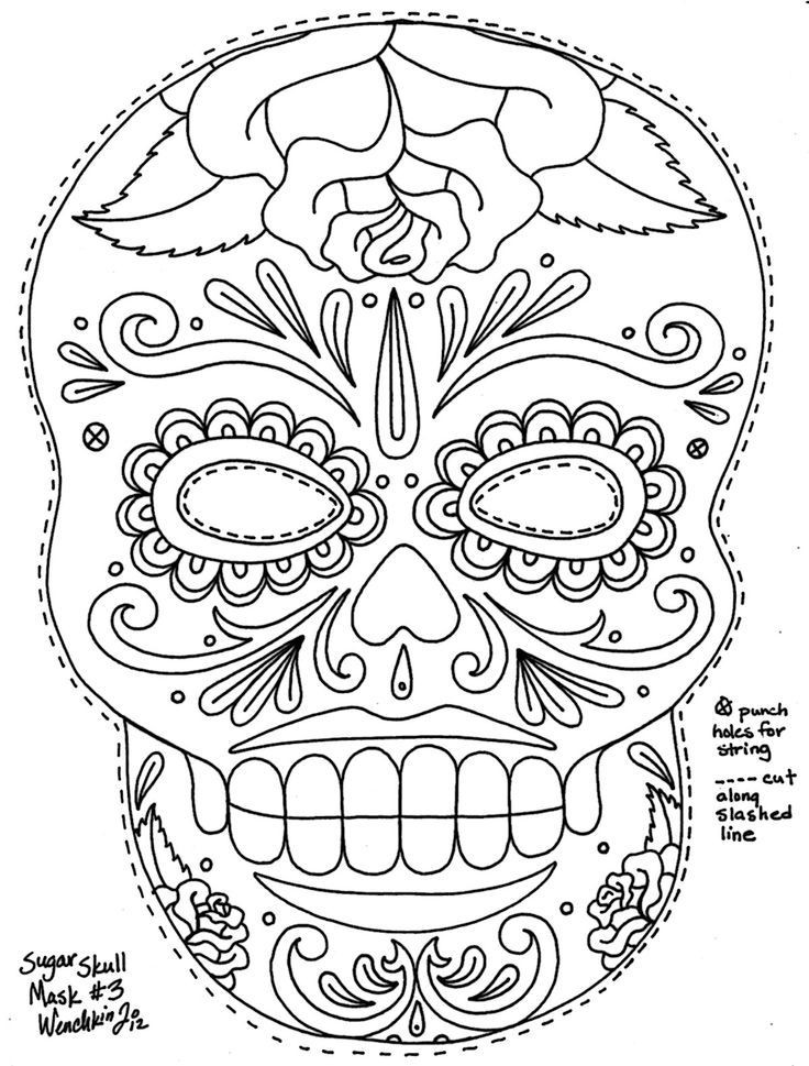 Day Of The Dead Coloring Book
 Day The Dead Skull Coloring Pages Coloring Home
