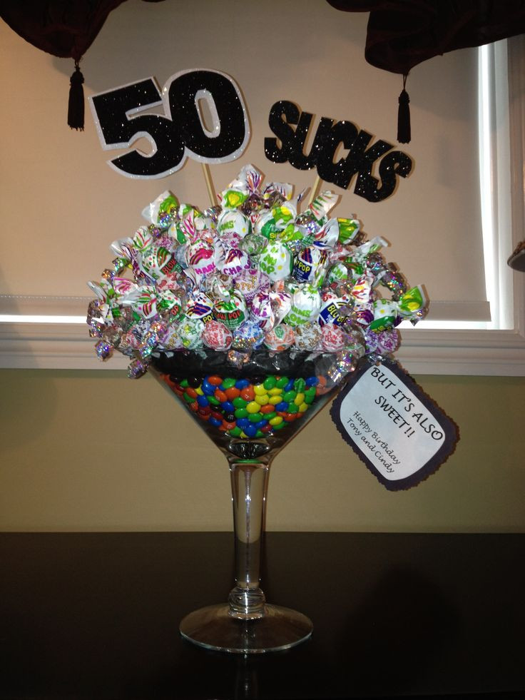 Decorations For 50th Birthday
 "50 sucks but it s also sweet " So easy to make