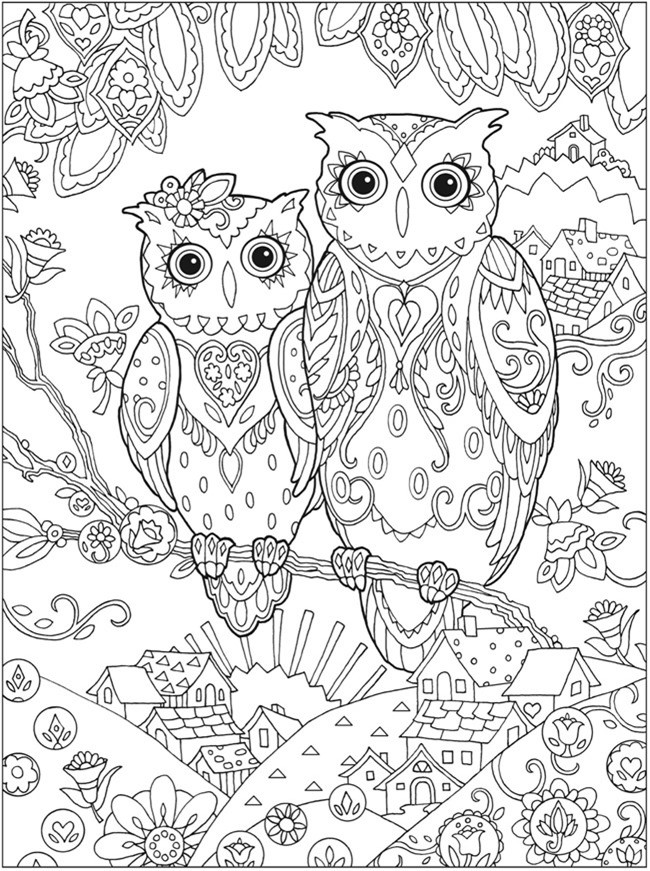 Detailed Coloring Pages
 OWL Coloring Pages for Adults Free Detailed Owl Coloring