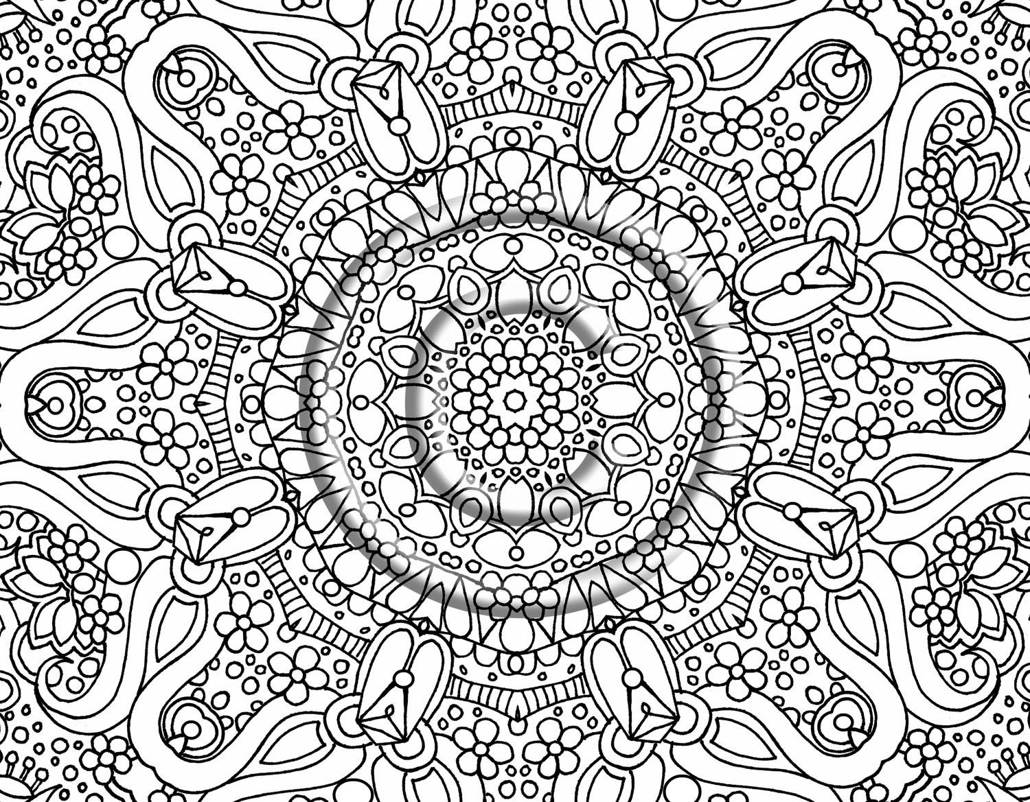 Detailed Printable Coloring Pages For Teens
 Free Printable Abstract Coloring Pages for Adults