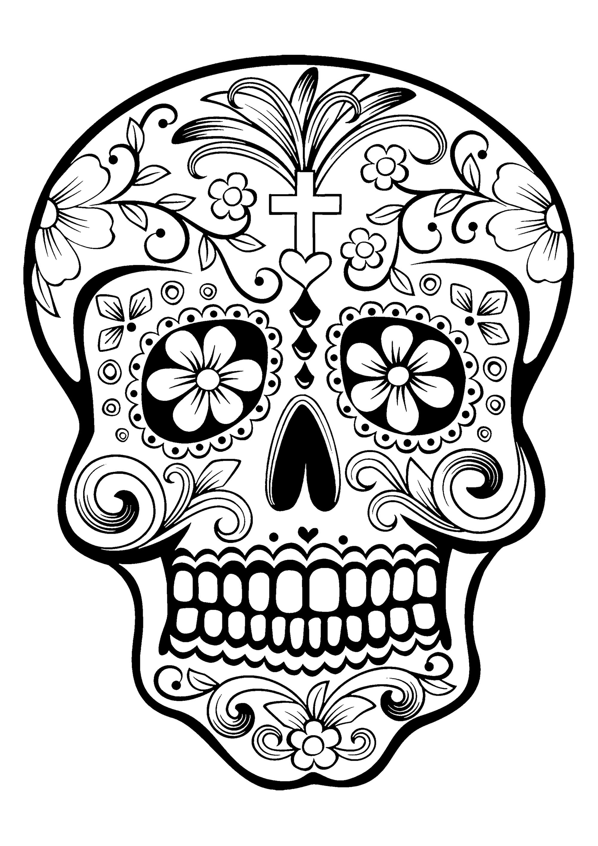 Best ideas about Dia De Los Muertos Coloring Book
. Save or Pin Skull Coloring Pages for Adults Now.