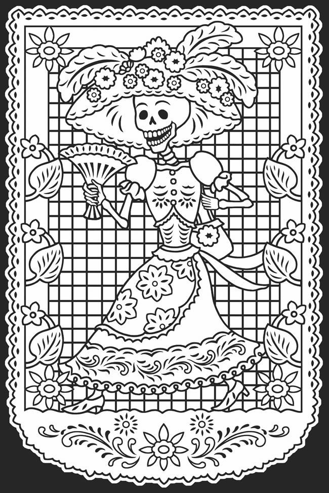 Dia De Los Muertos Coloring Pages
 El Dia De Los Muertos Skulls Coloring Pages AZ Coloring