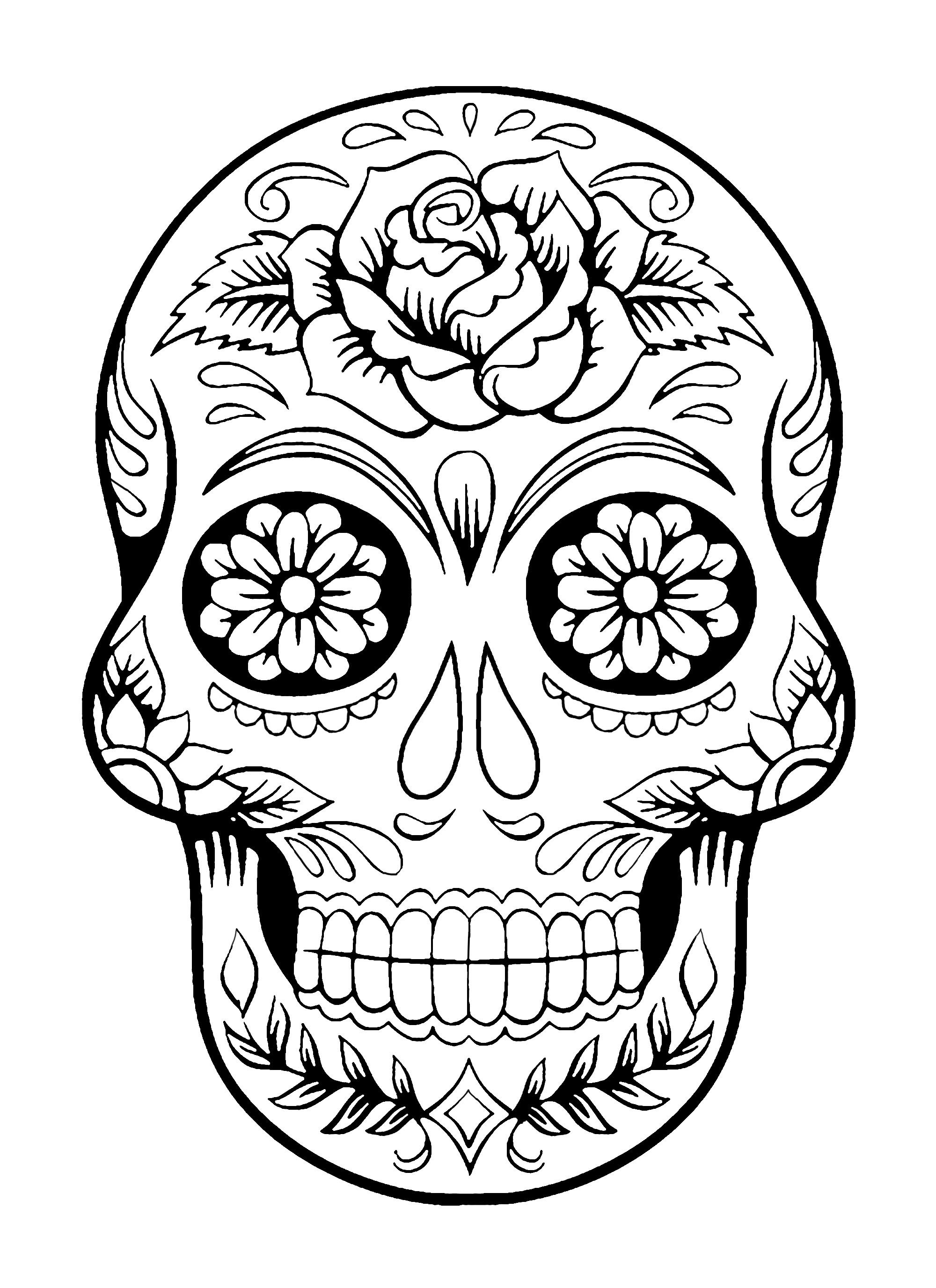 Dia De Los Muertos Coloring Pages
 Skull Coloring Pages for Adults