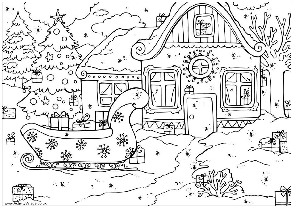 Difficult Christmas Coloring Pages For Kids
 Christmas Coloring Book