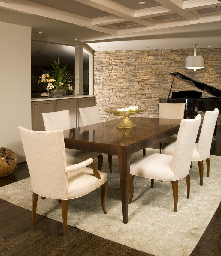 Best ideas about Dining Room Accent Walls
. Save or Pin Modern dining room with clean lines and neutral stone wall Now.