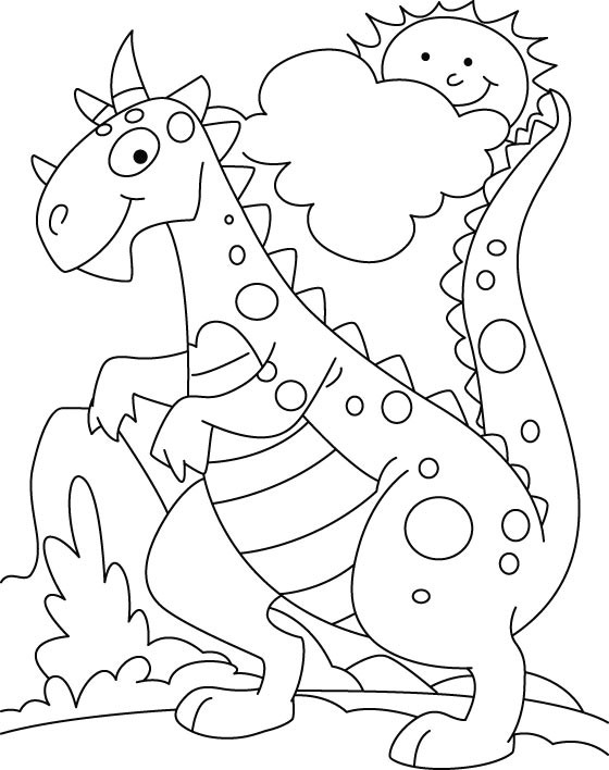 Dinosaur Coloring Pages For Preschoolers
 Dinosuar in park coloring pages