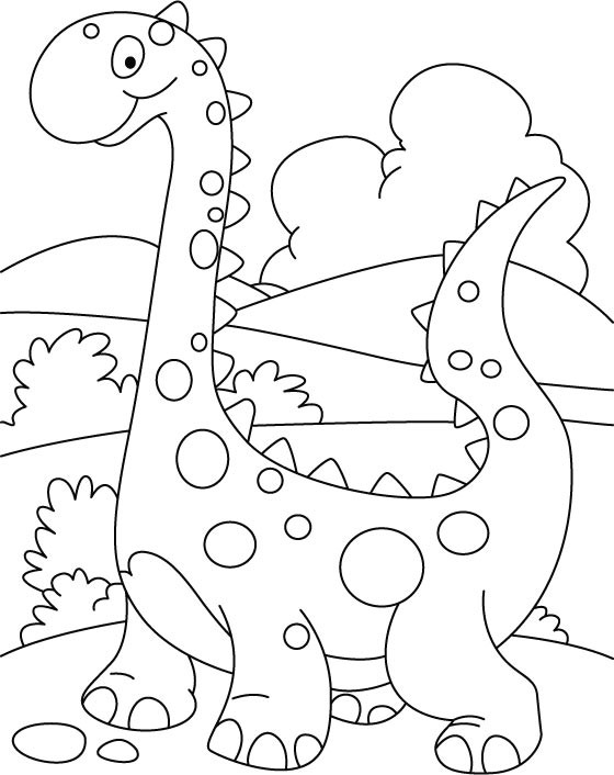 Dinosaur Coloring Pages For Preschoolers
 Walking cute dino coloring printout