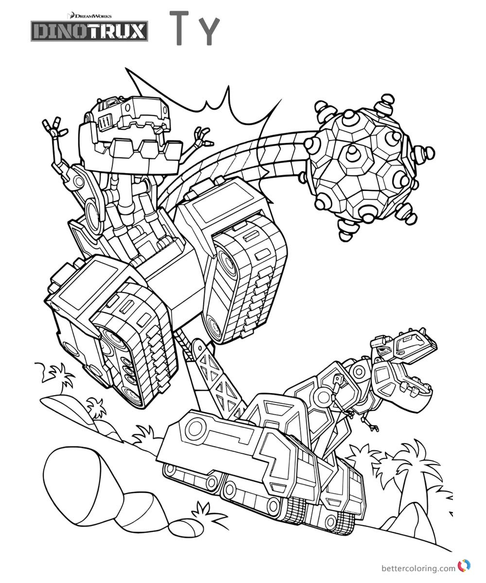 Dinotrux Coloring Pages
 Dinotrux Ty coloring pages run to work Free Printable