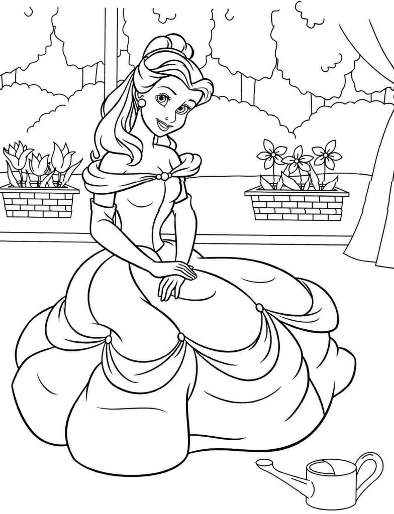 Disney Christmas Coloring Pages For Girls
 Free Printable Belle Coloring Pages For Kids