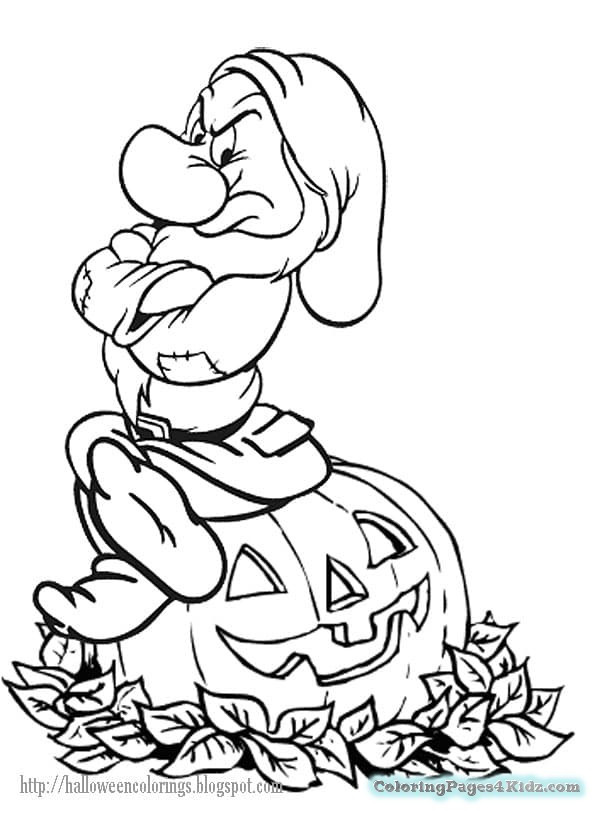 Disney Halloween Coloring Pages For Kids
 Disney Princess Halloween Coloring Pages