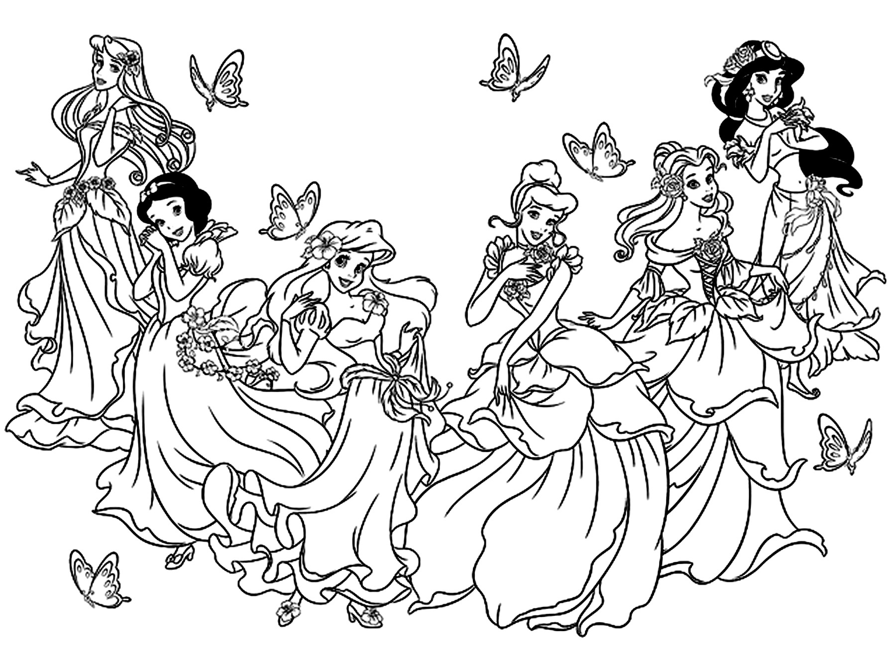 Disney Princess Adult Coloring Book
 All princesses disney Return to childhood Adult Coloring