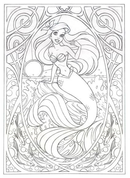 Disney Princess Adult Coloring Book
 Coloring page for later this Art Nouveau