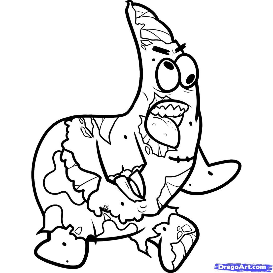 Disney Zombies Coloring Pages
 11 Pics of Easy Zombie Coloring Page Zombie Spongebob