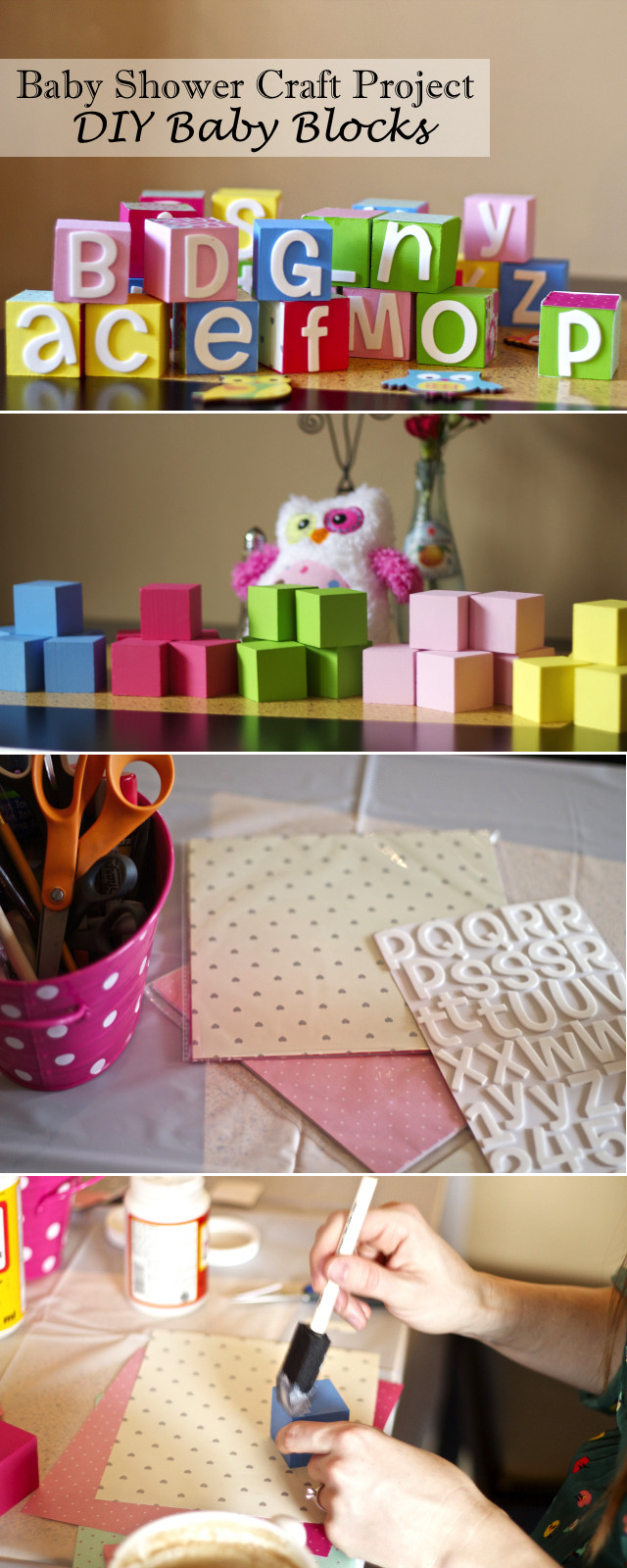 DIY Baby Craft
 Chasing Davies Baby Shower Craft Idea DIY Baby Blocks