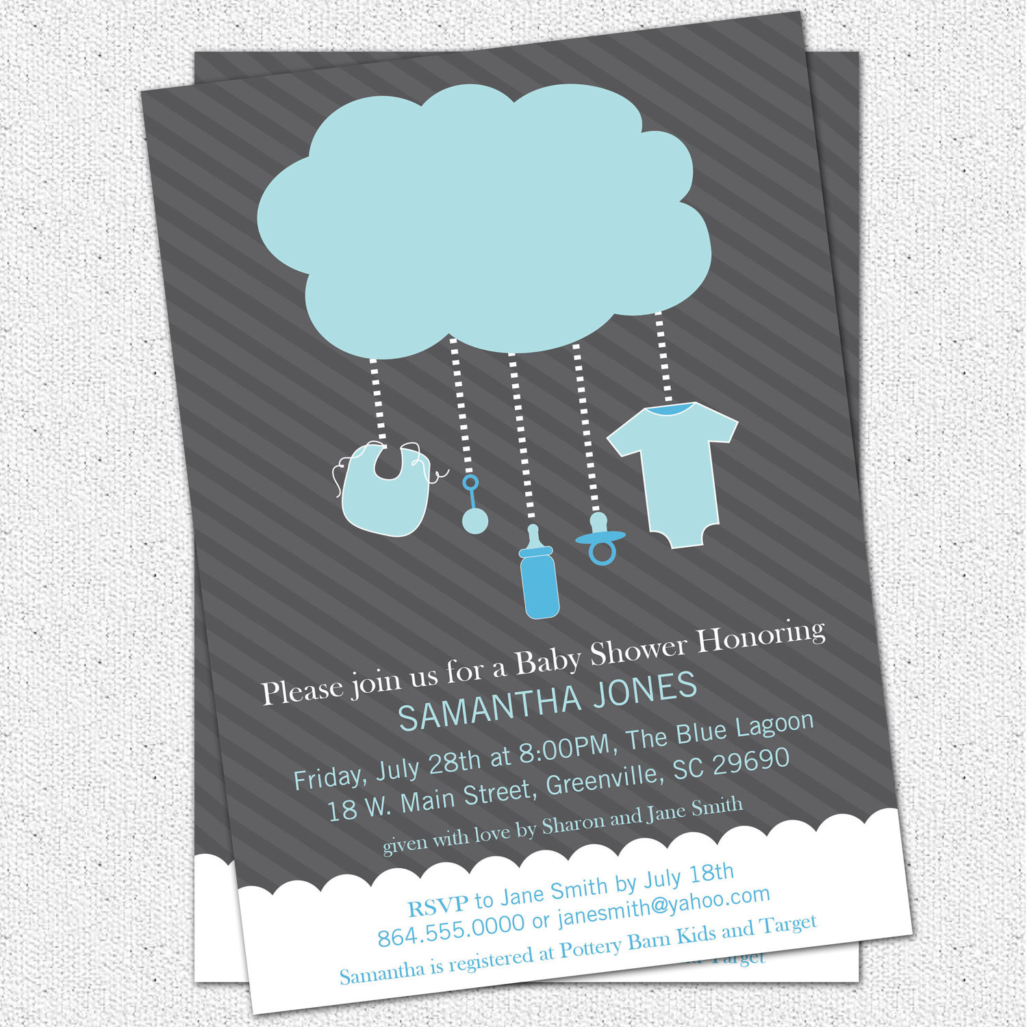 DIY Baby Shower Invitations Boy
 Popular Items For Rain Image