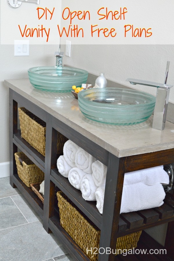 Best ideas about DIY Bathroom Vanity Plans
. Save or Pin DIY Open Shelf Vanity With Free Plans Now.