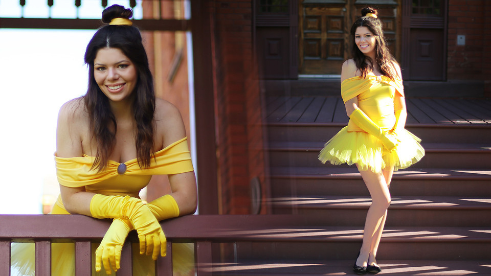 DIY Belle Costume
 Becky Lynne Diy f The Shoulder Dress Dance Supply