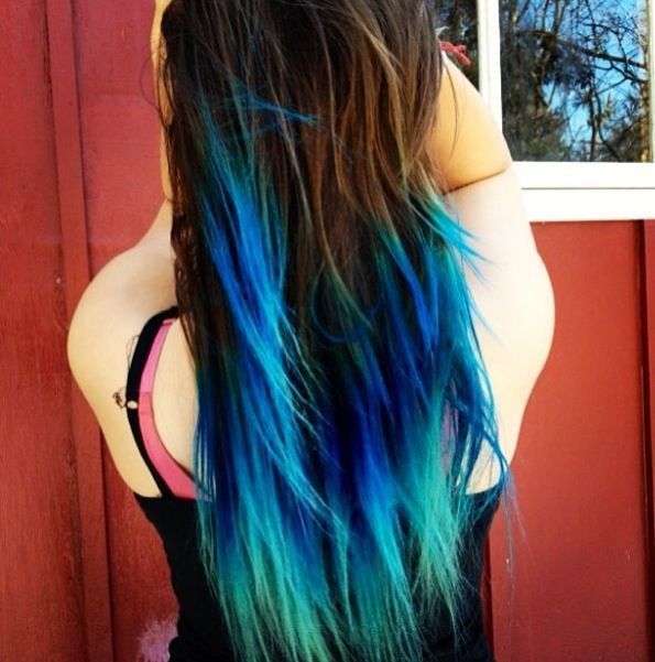 Best ideas about DIY Blue Hair Dye
. Save or Pin DIY turquoise teal blue ombre hair dye for brown layered Now.