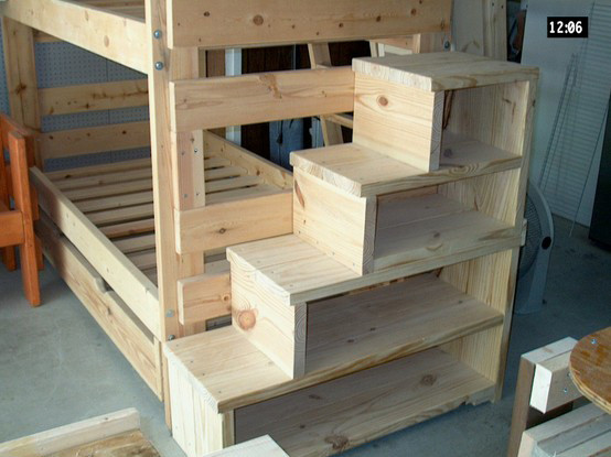 DIY Bunk Bed With Stairs
 woodworking plans for bunk beds with stairs