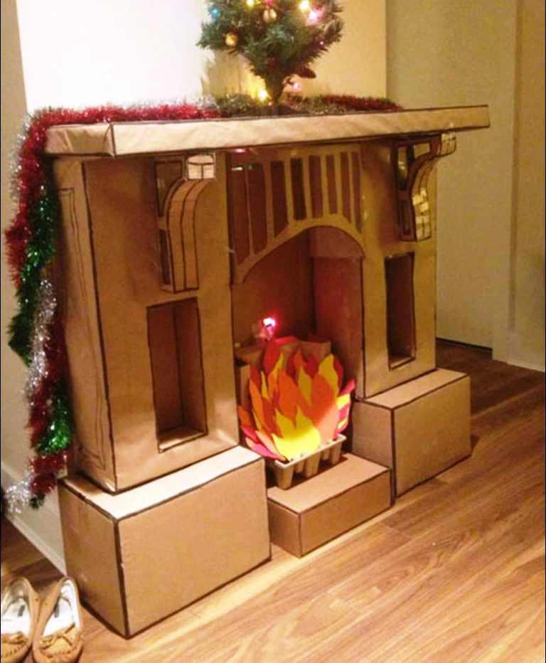 DIY Cardboard Fireplace
 3D Cardboard Fireplace Kit Nice Fireplaces Firepits