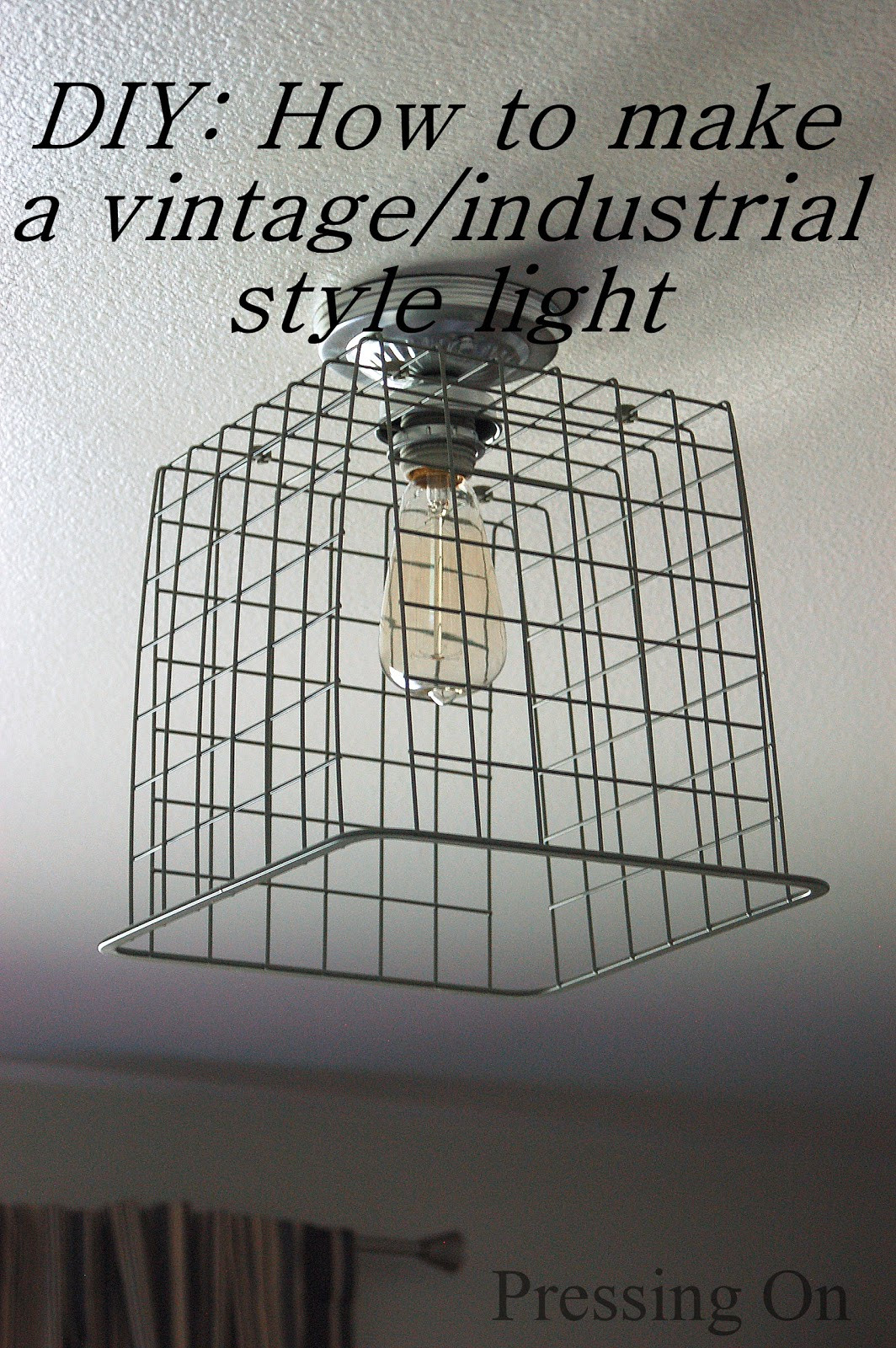DIY Ceiling Light Cover
 Pressing DIY Vintage Industrial Style Ceiling Light