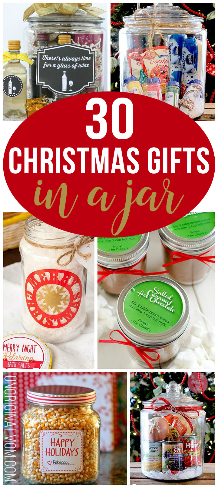 Best ideas about DIY Christmas Gifts Pinterest
. Save or Pin 30 Christmas Gifts in a Jar unOriginal Mom Now.