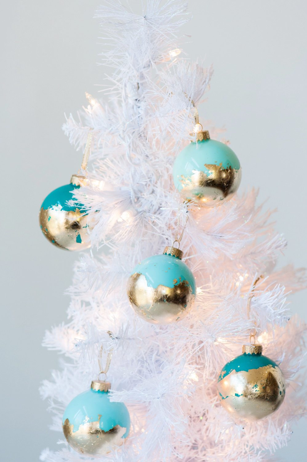 DIY Christmas Ornaments With Pictures
 DIY Painted Gold Leaf Ornaments The Sweetest Occasion