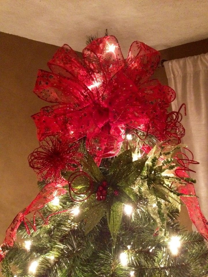 DIY Christmas Tree Bow Topper
 bow tree topper