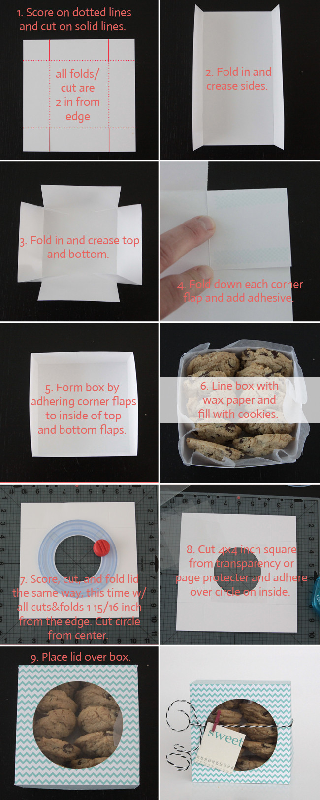 DIY Cookie Boxes
 easy DIY folded paper cookie & treat t box tutorial