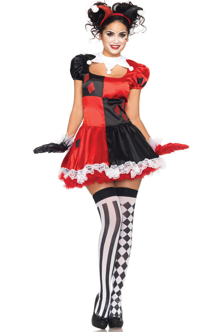 DIY Costumes Women
 Harlequin Clown Costume N4520