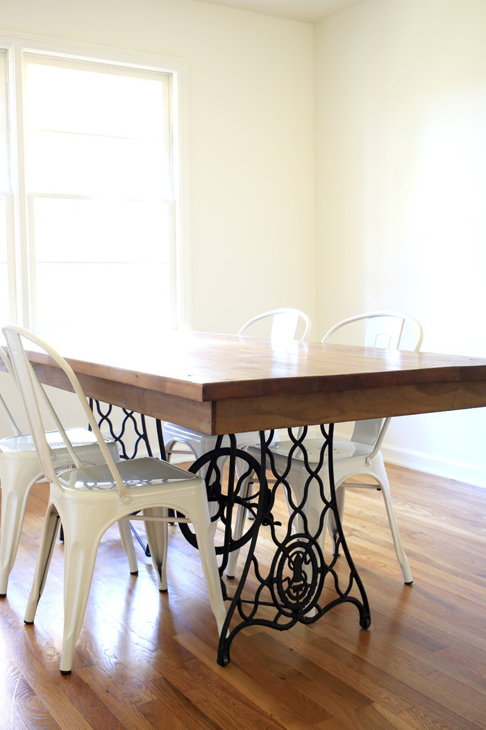 Best ideas about Diy Dining Room Table
. Save or Pin Our DIY Dining Table from an old sewing machine Now.