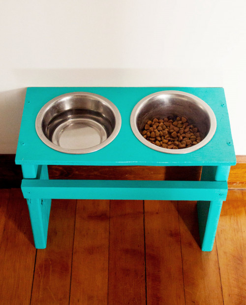 DIY Dog Bowl Stand
 Colorful DIY Dog Bowl Stand Shelterness