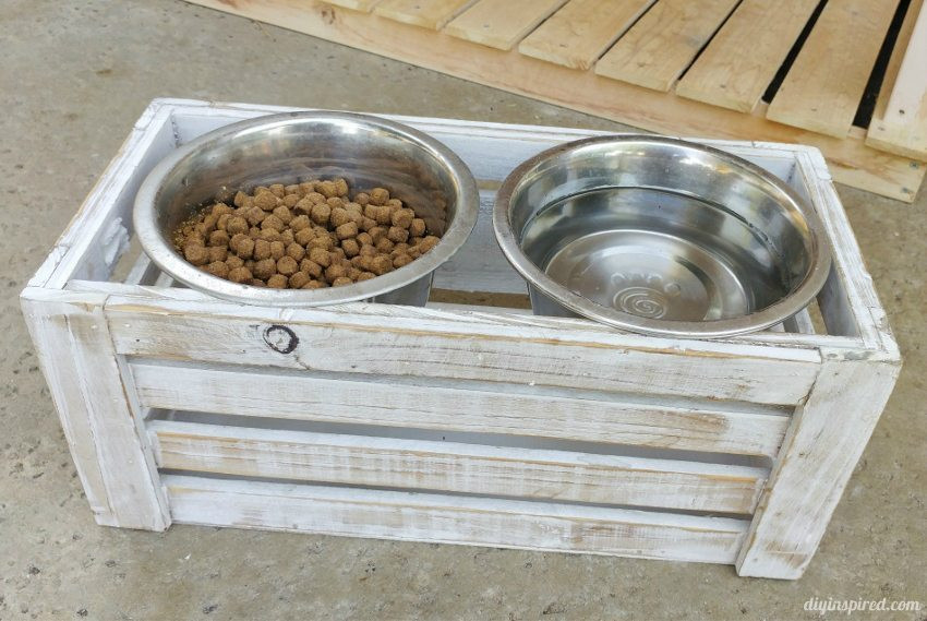 DIY Dog Bowl Stand
 Repurposed DIY Dog Bowl Stand DIY Inspired