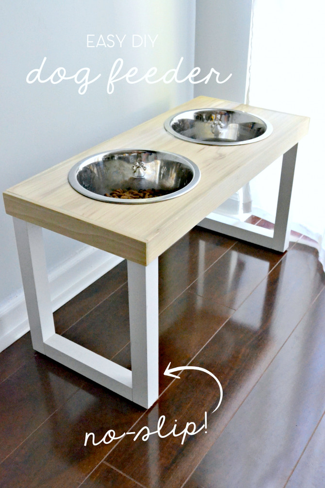 DIY Dog Bowl Stand
 DIY No Slip Dog Feeder The Ugly Duckling House