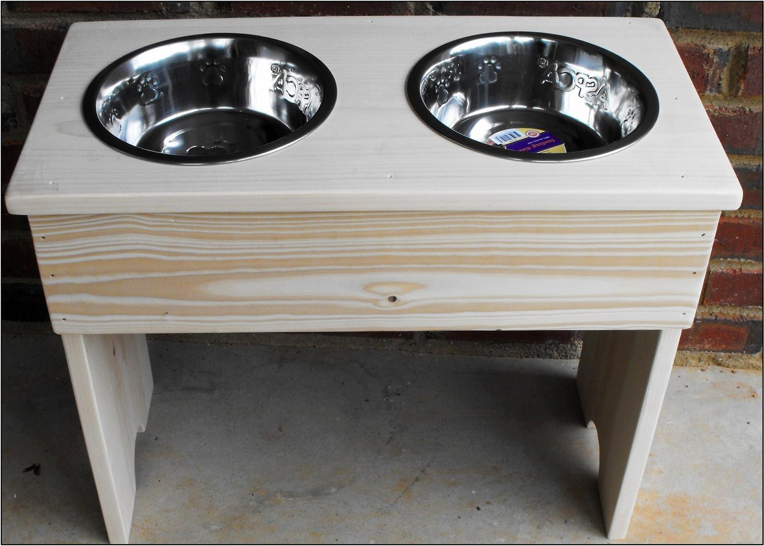 DIY Dog Bowl Stand
 Items similar to Raised Dog Bowl Stand Naked DIY Finish