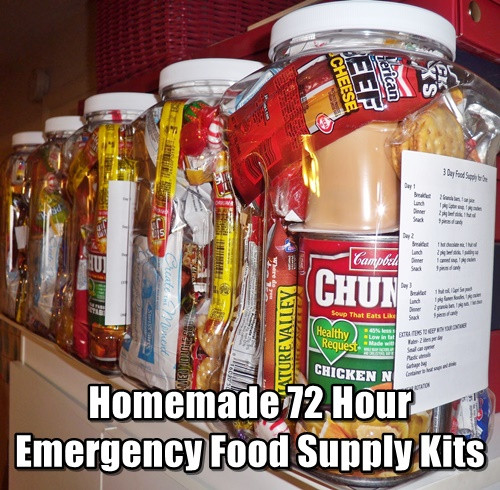 DIY Food Kit
 Homemade 72 Hour Emergency Food Supply Kits SHTF
