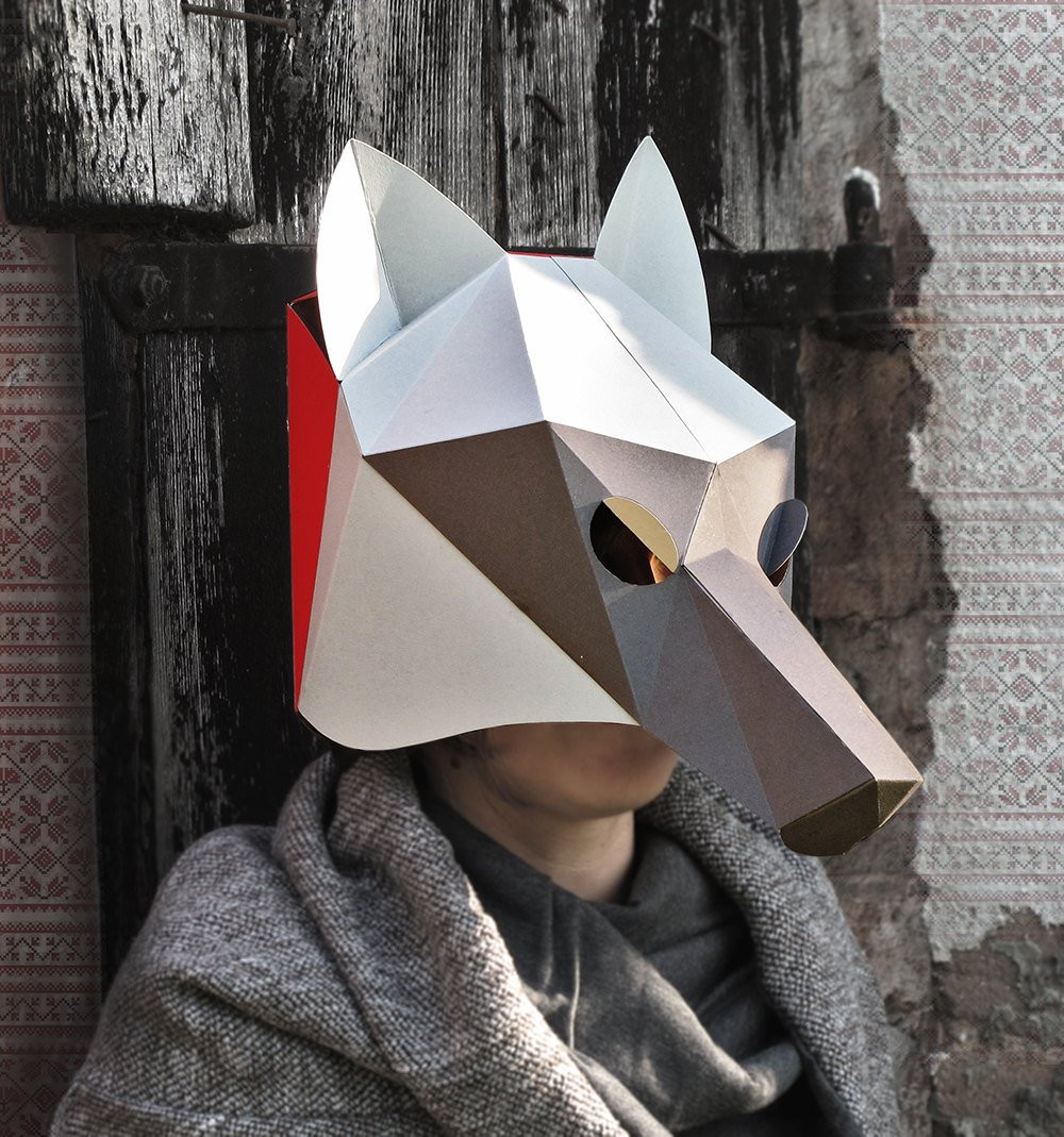 Best ideas about DIY Halloween Mask
. Save or Pin Wolf mask DIY Halloween Costume Paper creation PDF pattern Now.