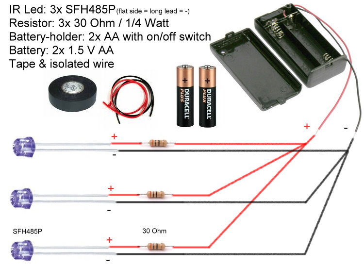 DIY Head Tracking
 FreeTrack kit set with Osram SFH485P LED shop