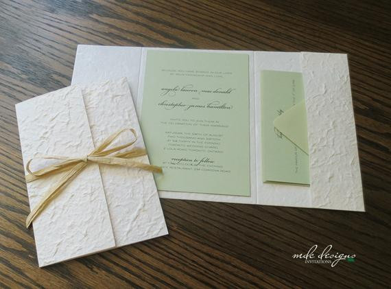Best ideas about DIY Invitation Kits
. Save or Pin DIY Pocketfold Invitation Kit with Light Green cardstock Now.