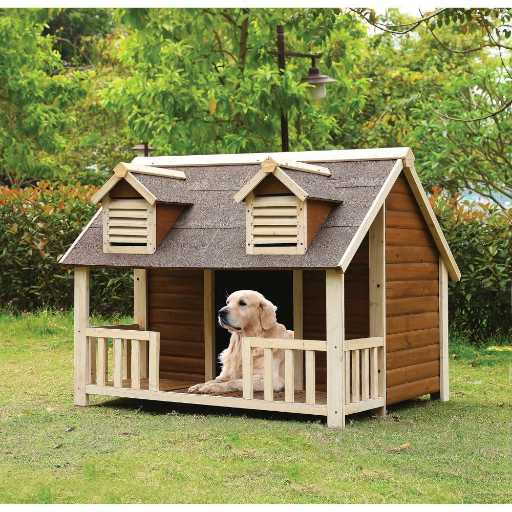 DIY Large Dog House
 Adirondack Cabin Dog House BigDIYIdeas