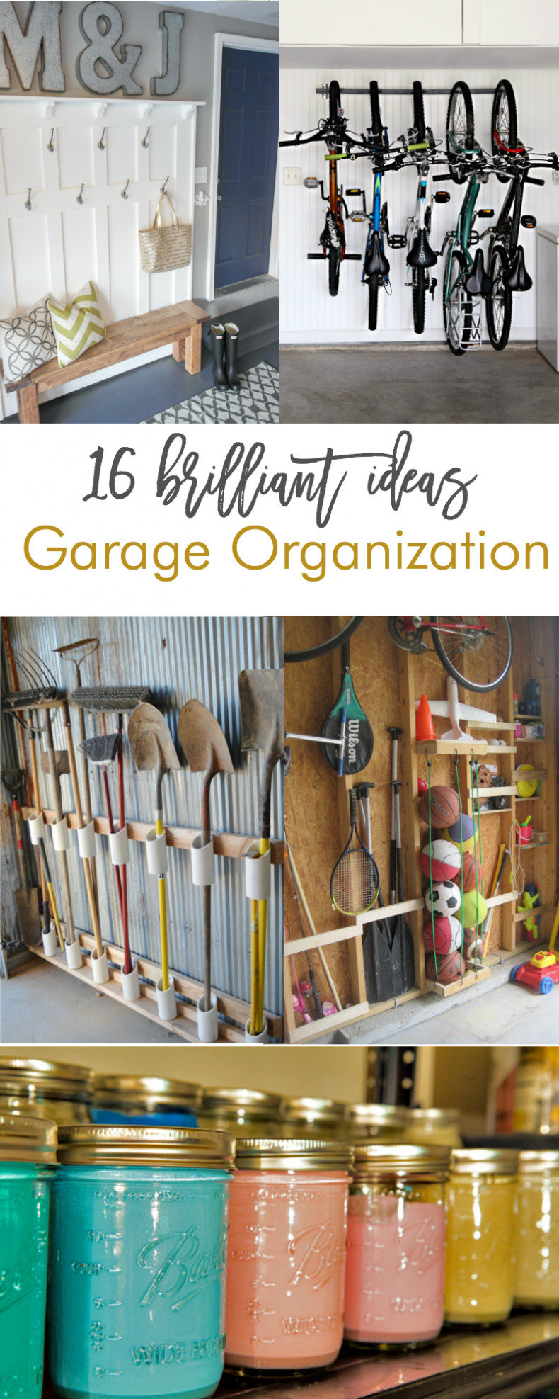 Best ideas about DIY Organization Tips
. Save or Pin 16 Brilliant DIY Garage Organization Ideas Now.