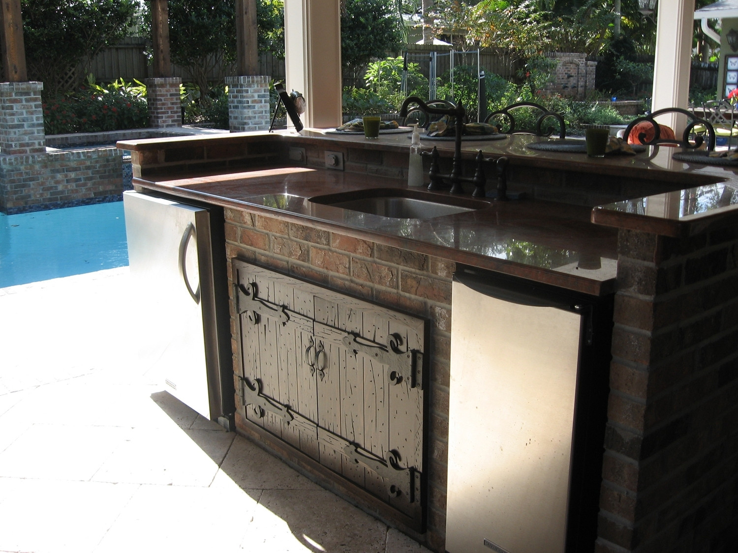 DIY Outdoor Kitchen Cabinets
 Bbq Island Outdoor Kitchen Reveal Our Housetory Inside