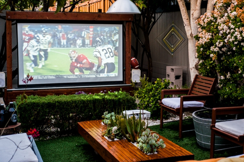 DIY Outdoor Movie Theater
 entertainment to your backyard by building an outdoor